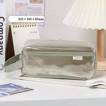 Свежий стиль, прозрачные сумки для карандашей, красивая сумка для ручек, водонепроницаемый держатель для канцелярских принадлежностей большой емкости, школьные/офисные принадлежности бежевый