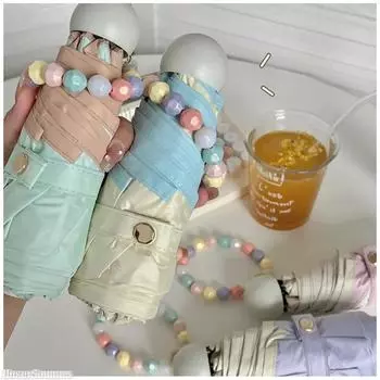 Свежий зонт капсула макаруны зонтик от солнца и дождя виниловый УФ ультрафиолетовый защитный портативный солнцезащитный козырек карманный зонт мини iron&8K зелёный