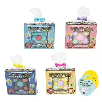 Swift turtle memory button game 4 types + ribbon string + message sticker type A x 4p + type B x 4p set, popular Korean game