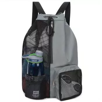 Swim bag Net drawstring backpack with wet pocket beach backpack swimming, gym, and workout gear storage bag01