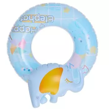 Swimming Childrens Ring Seat With Handle Cartoon Elephant Fashion Water Toy Blue