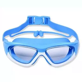 Swimming Goggles Antifog Kids Swim Glasses With Ear Plugs No Leak Anti Uv Teens Blue