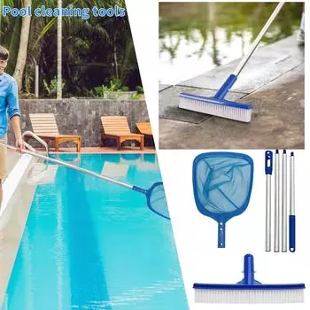 Swimming Pool Cleaning Solution: Combination Of Fishing Net, Pole, And Brush One Size