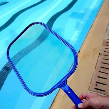 Swimming Pool Plastic Leaf Rake Mesh Skimmer Net Pole Swimming Pool Spa Cleaning Skimmer Cleaning Tool синий