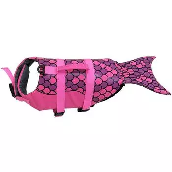 Swimming Preserver Swimsuit Puppy Surf Saver Coat Mermaid Shark Pet Safety Clothes Dog Life Jacket Mermaid-XS