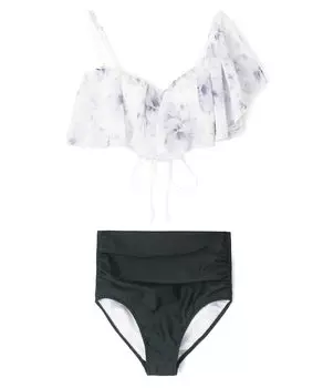 Swimsuit Bikini Set Light and comfortable to wear to wear Wire bikini White x Gray [Sanai Paradise] [Easy swimsuit] 55-53-4-1684