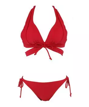 Swimsuit Bikini Set Natural but Firmly Fits Up Wireless Bikini Red [San-Ai Paradise] [Natural Bra] 55-53-3-1652 красный
