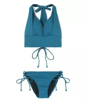 Swimsuit Bikini Set Natural but Firmly Fits Up Wireless Bikini Green [San-Ai Paradise] [Natural Bra] 55-53-3-1655 зелёный