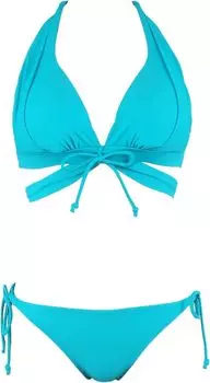 Swimsuit Bikini Set Natural but Firmly Fits Up Wireless Bikini Green [San-Ai Paradise] [Natural Bra] 55-53-4-1659 зелёный
