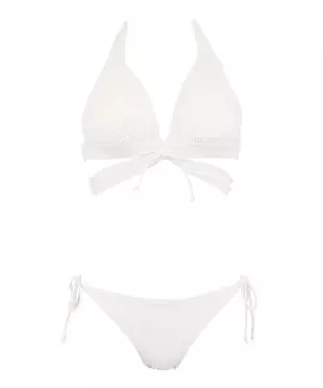 Swimsuit Bikini Set Natural but Firmly Fits Up Wireless Bikini White [San-Ai Paradise] [Natural Bra] 55-53-4-1659 белый