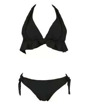 Swimsuit Bikini Set Natural but Firmly Fits Up Solid Wireless Bikini Black [San-Ai Paradise] [Natural Bra] 55-53-1-1565 Women s чёрный