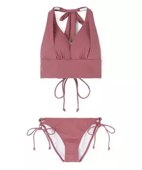 Swimsuit Bikini Set Natural but Firmly Fits Up Wireless Bikini Pink [San-Ai Paradise] [Natural Bra] 55-53-3-1655 розовый