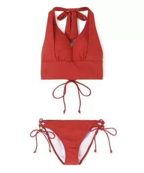 Swimsuit Bikini Set Natural but Firmly Fits Up Wireless Bikini Orange [San-Ai Paradise] [Natural Bra] 55-53-3-1655 оранжевый