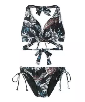 Swimsuit Bikini Set Natural but Firmly Fits Up Wireless Bikini Black [San-Ai Paradise] [Natural Bra] 55-53-4-1000 чёрный