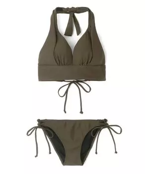 Swimsuit Bikini set Natural but flattering up Wireless bikini Khaki [San-Ai Paradise] [Natural bra] 55-53-3-1653 хаки