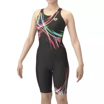 Swimsuit Fitness One Piece Spats Half Snug Black x Red M [Arena] (Open Back, Leg, Pad) Women s (BKRD)