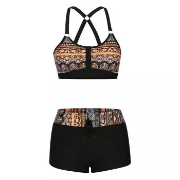 Swimsuit New Women s Print Split Bikini S чёрный