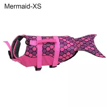 Swimsuit Swimming Preserver Puppy Surf Saver Coat Mermaid Shark Dog Life Jacket Pet Safety Clothes Mermaid-XS