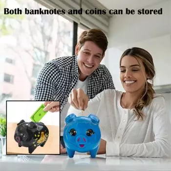 Свинья-копилка, кассовый ящик, банковское дело, маленький малыш, копилка, контейнер, игрушки для детей, детский день рождения, рождественские подарки синий