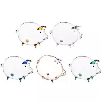 Свинья Копилка Копилки Монета Сберегательная Коробка Милый Прозрачный Стеклянный Сувенир Рождение