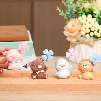 Свинья Животные Фигурки Пингвин Пейзаж Украшения Животные Ветряная мельница Фигурки Детские Подарки bear