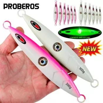 Свинцовая рыба из железной пластины со светодиодной электронной подсветкой, «Рыбий глаз» с ночником, Свинцовая рыба с медленной тряской из железной пластины, Рыба Тай Дао, Морская рыбалка с лодки 100g зелёный