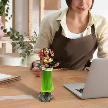 Swing Dance Hawaiian Girl Украшение Swing Dance Girl Bobbleheads Портативная девочка Bobble Shaking Head Dance Toy для автомобилей внедорожников