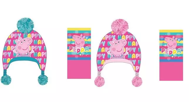 Свинка Пеппа Флисовая шапка и снуд Свинка Пеппа