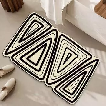 Коврик для ванной Swirl Triangle, нескользящий коврик для унитаза, напольный коврик для дома, коврик для душа, коврик для душа, подарок, ручная работа, нескользящий, декоративный для дома 60 CM