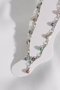 Свисающий ножной браслет с крошечной бусиной от сглаза