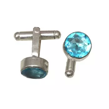 Серебряные этнические ювелирные изделия ручной работы с драгоценными камнями из швейцарского синего кварца запонки 2,5 дюйма