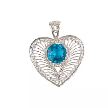 Swiss Blue Topaz Gemstone 925 Sterling Silver Jewelry Handcrafted Pendant 1.4 CP-15-4