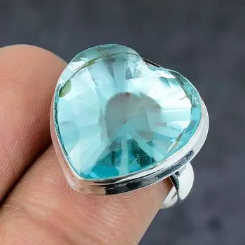 Swiss Blue Topaz Gemstone 925 Sterling Silver Jewelry Ring Size 8.5 A3L12