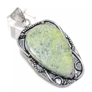 Swiss Green Opal Gemstone 925 Sterling Silver Jewelry Pendant 2.60 S3v64