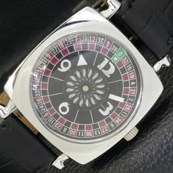 SWISS HAND-WINDING ART DECO MENS REFURBISHED BLACK COLOR DIAL WATCH a431216-2 R106-a431216