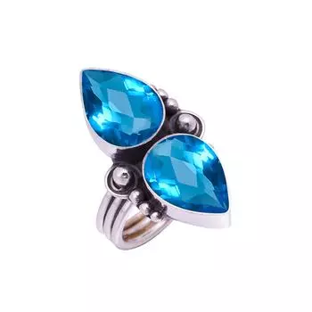 Swiss London Blue Topaz Gemstone 925 Sterling Silver Ring V9363, Blue Ring, Pear Ring, Valentin s Day Gift, Gift For Her, Birthday Gift, Handmade Jewe