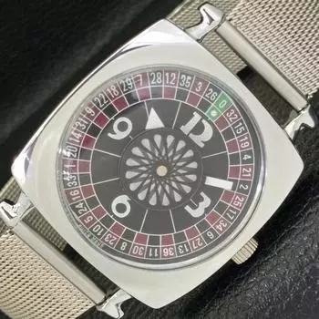 SWISS MENS ART DECO HAND-WINDING REFURBISHED BLACK COLOR DIAL WATCH a431221-2 R106-a431221