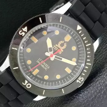 SWISS MENS REFURBISHED 40MM TITUS TURNABLE BEZEL BLACK DIAL WATCH a430730-2 R104-a430730