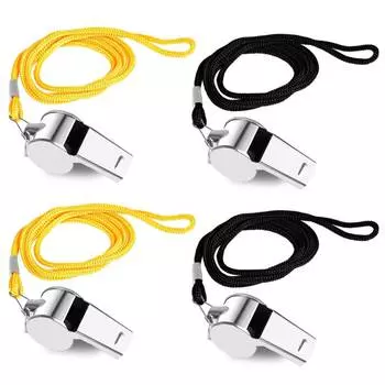 Свистки для судей, портативный металлический свисток с веревкой, очень громкий спортивный свисток, многоцелевой для футбола, баскетбола, тренировок CHINA