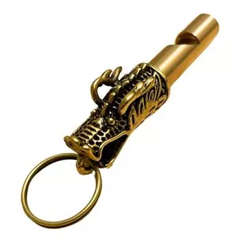 Свисток брелок латунь золото скалолазание на открытом воздухе стихийные бедствия предотвращение стихийных бедствий помощь безопасность кемпинг поход обучение судейский свисток (Дракон)