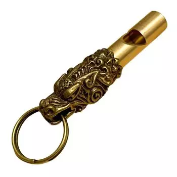 Свисток брелок латунь золото скалолазание на открытом воздухе стихийные бедствия предотвращение стихийных бедствий помощь безопасность кемпинг поход обучение судейский свисток (Кирин)