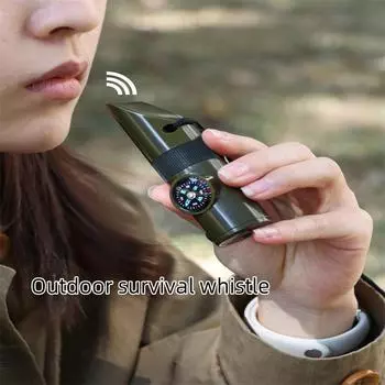 Свисток для кемпинга на открытом воздухе «Семь в одном» многофункциональный свисток для туристов, свисток для выживания и спасательный свисток зелёный