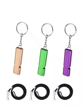 Свисток для помощи в предотвращении стихийных бедствий Громкий аварийный свисток с шейным ремешком Для школы на открытом воздухе Спортивный зал Кемпинг Пеший туризм Тренер по выживанию Рефери Фиолетовый [Marcea]