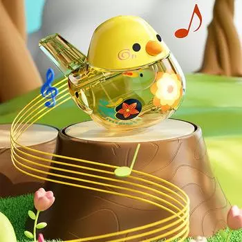 Свисток для воды в виде птицы, водонепроницаемые свистки со шнурком, забавная игрушка-свисток для детей, свистки для птиц, музыкальные игрушки, шумелки жёлтый