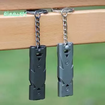 Свисток для выживания на открытом воздухе, двойная трубка, 80-150 дБ, высокий децибел, нержавеющая сталь, тренировка птиц темно-серого