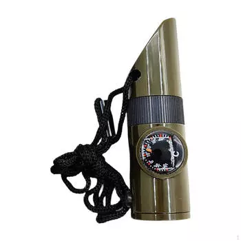 Свисток для выживания с термометром, легкий уличный компас и лупа для