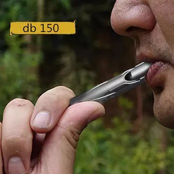 Свисток из нержавеющей стали для кемпинга, походов, двухтрубный, с высоким децибелом, взрывной свисток для кемпинга, дорожные принадлежности, портативные товары для отдыха на природе One Size серый