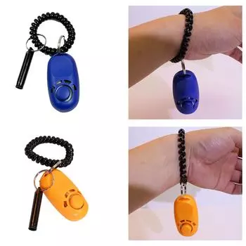 Свисток-кликер для дрессировки домашних животных с брелоком, свисток-кликер для дрессировки собак, идеально подходит для поведенческой дрессировки оранжевый