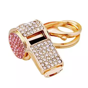 Свисток металлический свисток со стразами громкий четкий звук блестящий свисток для тренеров судей баскетбольных спасателей спортивных соревнований A розовый