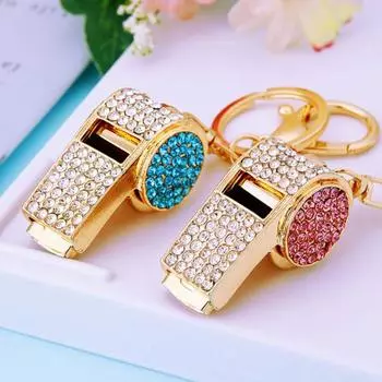 Свисток металлический свисток со стразами громкий четкий звук блестящий свисток для тренеров судей баскетбольных спасателей спортивных соревнований A розовый